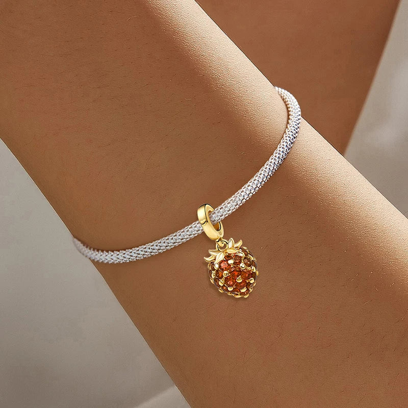 Shecharms 925 Sterling Silver Love Heart Firefly Golden Series Charms Fit DIY Making Bracelet Necklace High Quality Fine Jewelry