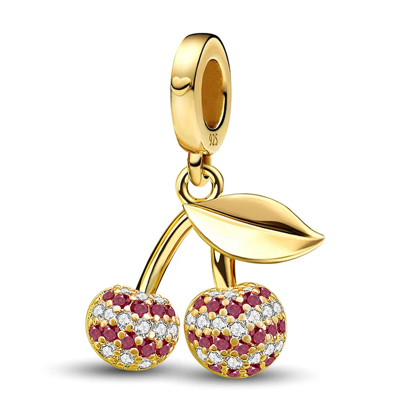 Shecharms 925 Sterling Silver Love Heart Firefly Golden Series Charms Fit DIY Making Bracelet Necklace High Quality Fine Jewelry