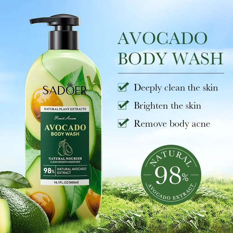 400ml SADOER Lemon Shower Gel Exfoliating Cleansing Fragrance Gentle Body Shower Gel
