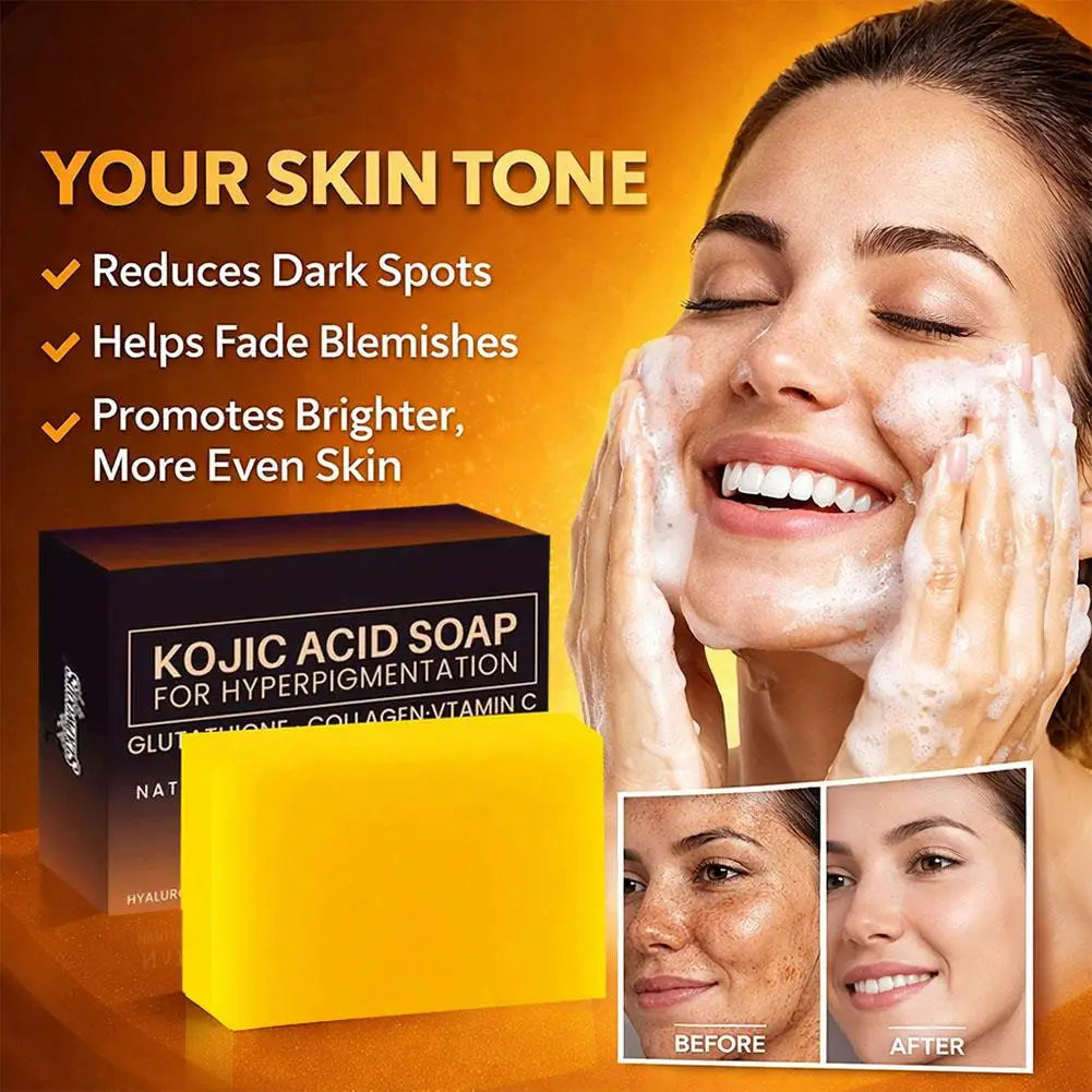 1/2Pack Kojic Acid Soap Handmade Soap Bar with Vitamin C, Retinol & Collagen, Skin Care Cleansing Dark Spot for Body & Face Wash