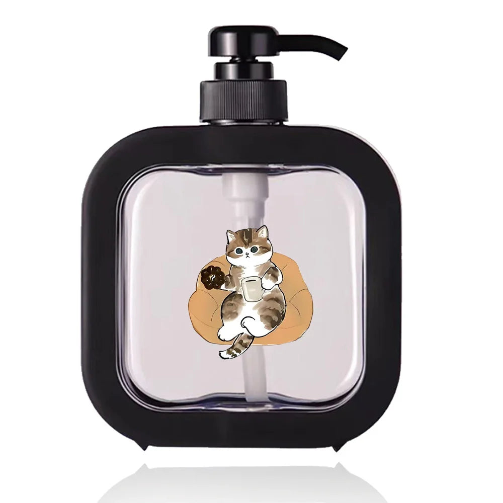 Detachable Hand Sanitizer Container Large Capacity Pump Lotion Bottle Soap Dispenser Home Travel Organizer Cat Pattern