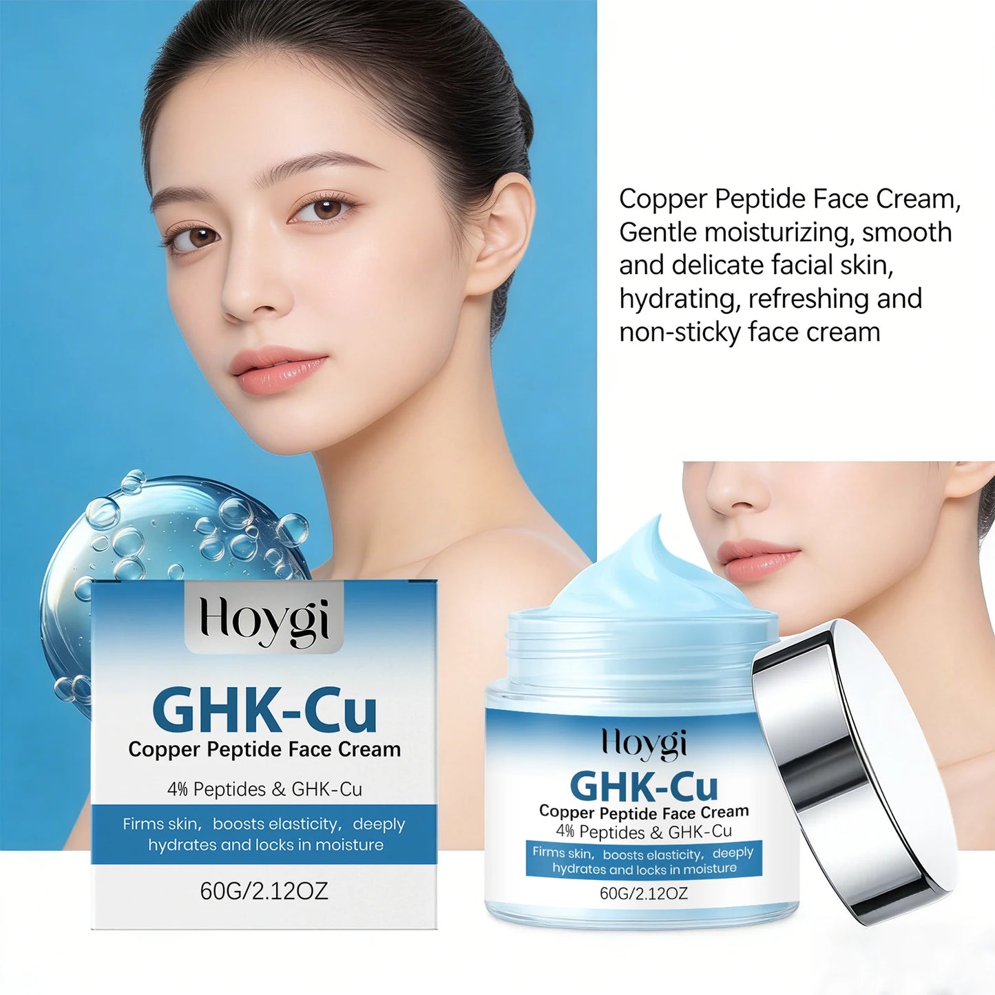 4 % Ghk-Cu Copper Peptide Cream Copper Peptide Face Cream Boost Elasticity Strengthen Skin Barrier Nourishing Firming Skin Care