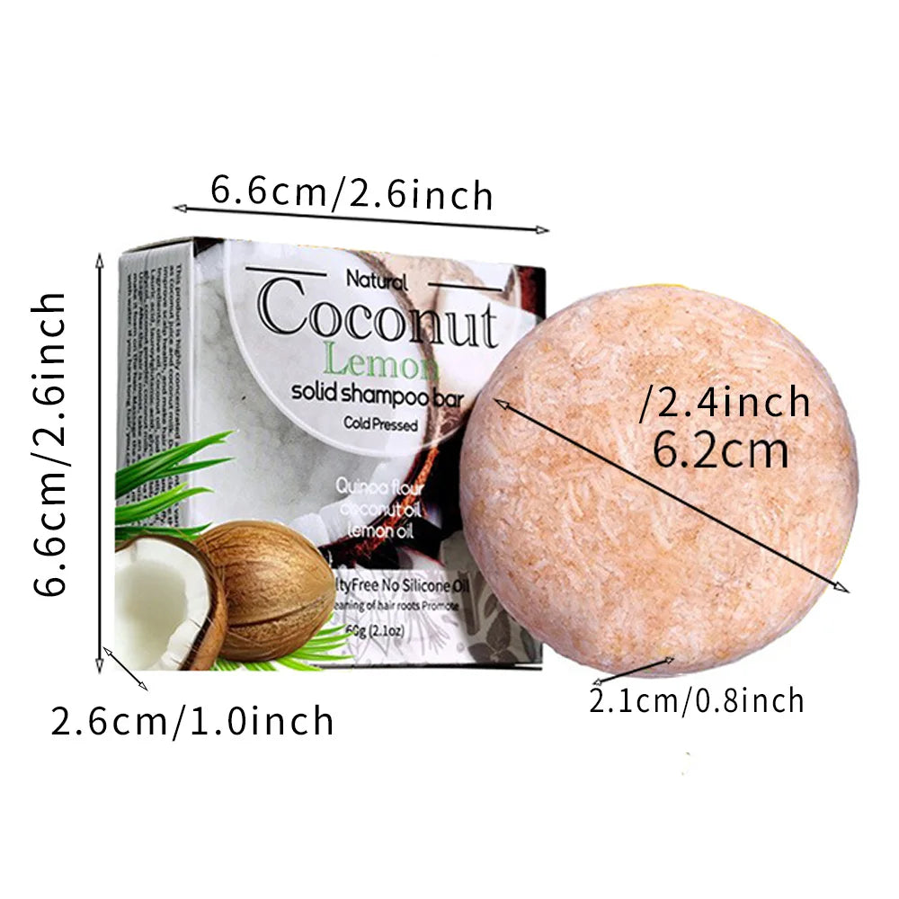 XF+60g Coconut Essential Oil Shampoo Soap Shea Butter Shampoo And Conditioner Men'S Solid Soap