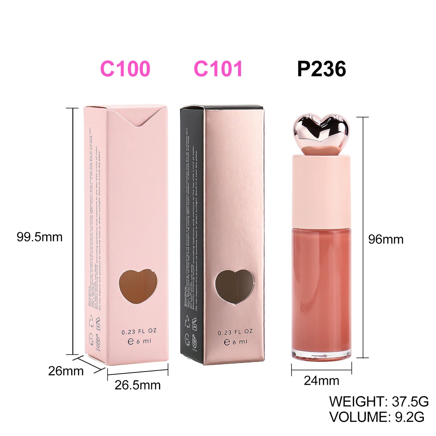 Private Label Love Heart Cover Non-stick Waterproof Lip Gloss Custom Logo Matte Pearl Long-lasting Non-fading Makeup Wholesale