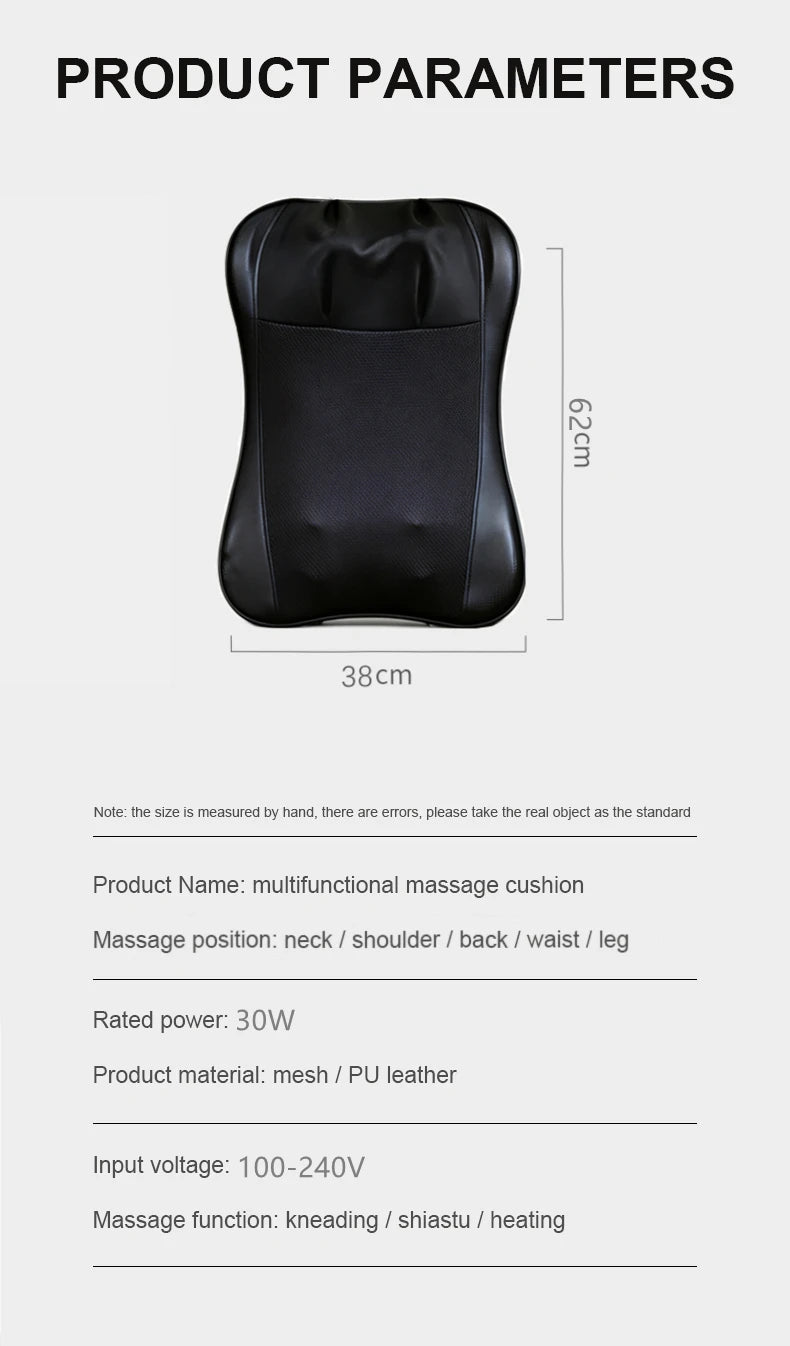 Back Waist Cervical Spine Multifunctional Full Body Neck Shoulder Electric Massage Cushion Household Kneading Shiatsu Massager