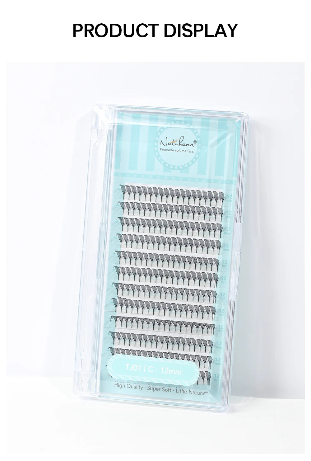 NATUHANA Narrow Spiky Premade Fans Fairy Wings Eyelash Extensions Anime Manga Style Soft Wispy Volume Lashes DIY Salon