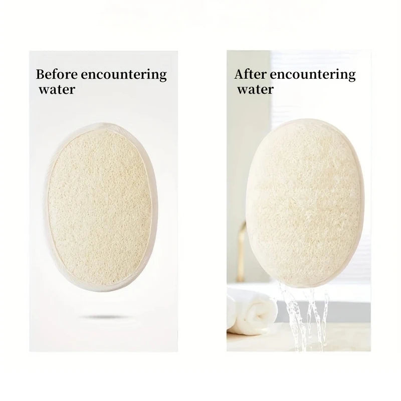 【Natural Loofah Body Scrubber Soft Exfoliating Sponge Shower Brush Cleaner Pad Body Skin Care Tool Bath Exfoliator Shower Puff】