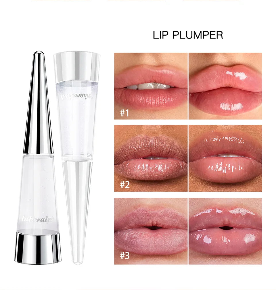 Lip Plumper Oil,Instant Plumping Clear High-Shine Gloss Hydrating Nourishing Volumizing Lip Gloss,Long-Lasting Moisture Makeup