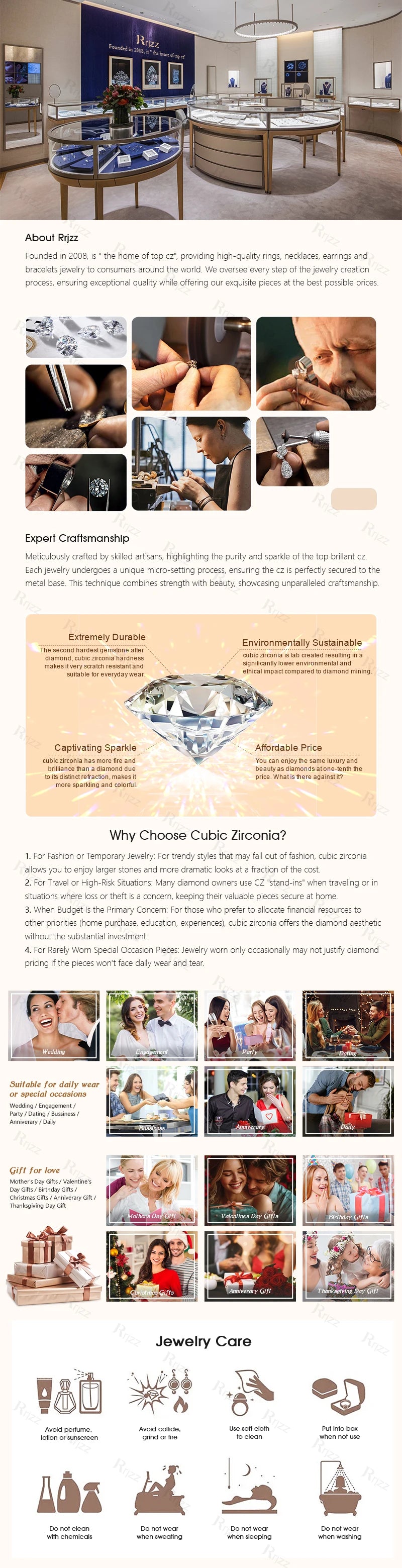 Rrjzz 14K Gold Plated 0.7CT Round Cut Cubic Zirconia Promise Eternity Engagement Weddng Ring for Women Bridal Ring Jewelry Gift