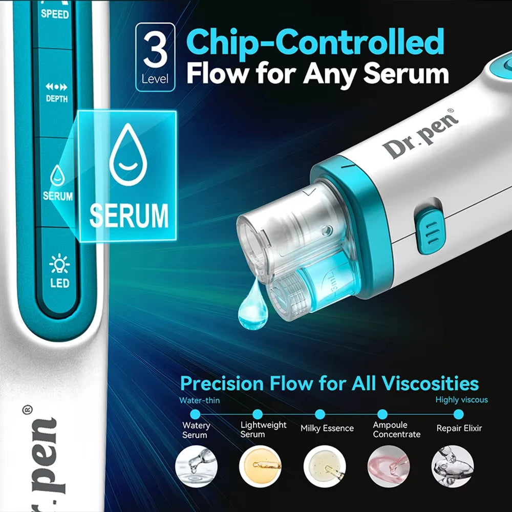 Dr. pen H6 Newly Upgraded Dual Cartridge Design Intelligent Infusion Microneedling pen Needle length 0.25mm as a high-end gift