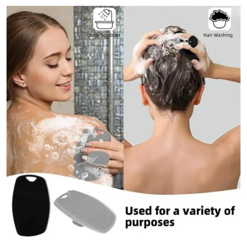 1/5pc Soft Silicone Exfoliating Brush Cleanser Manual Body Cleansing Body Care Scrubber Shower Gentle Massage Bath Brush For Men