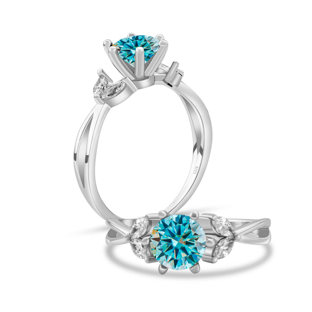 6.5MM 1CT D Color Moissanite Ring S925 Sterling Silver super Sparkling Ring Woman Man Daily Wear Engagement Wedding Rings Gift