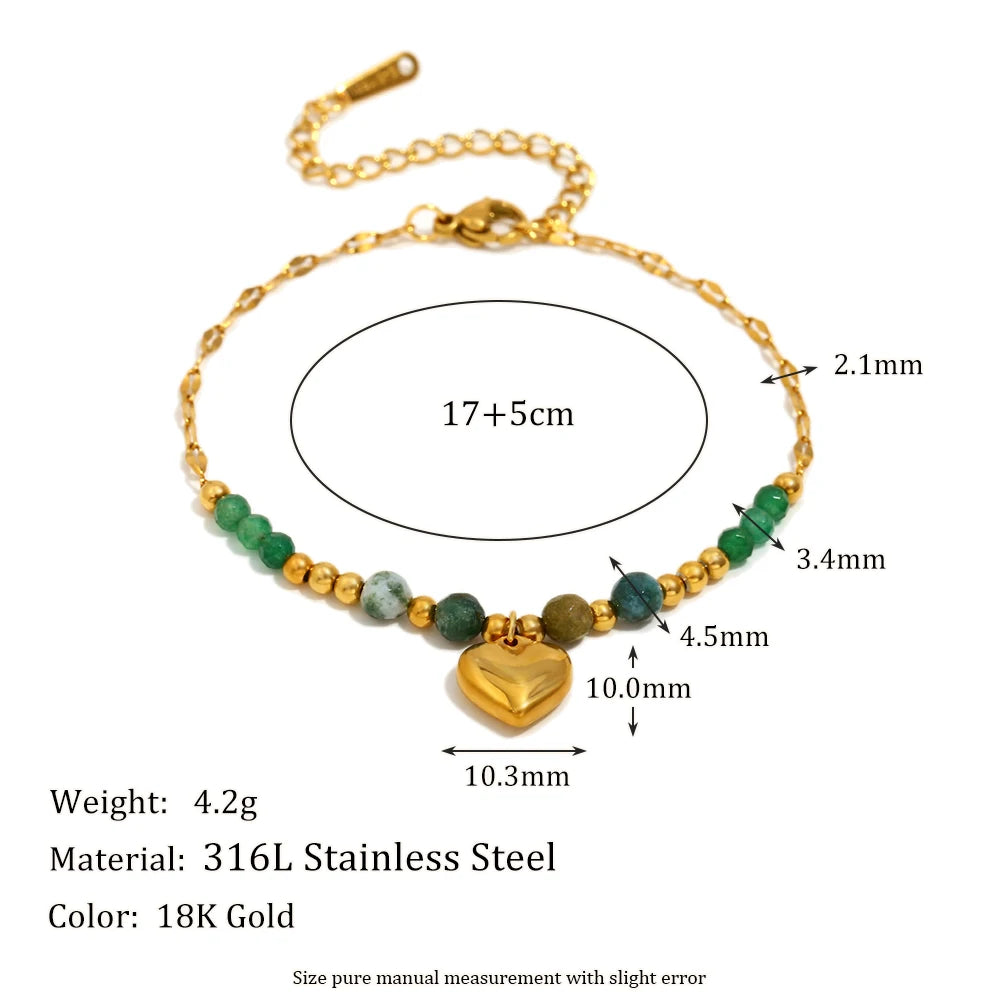 E.B.belle Stainless Steel Exaggerated OT Buckle Round Eye Pendant Bracelet 18K Gold Plated Women Girls Statement Jewelry