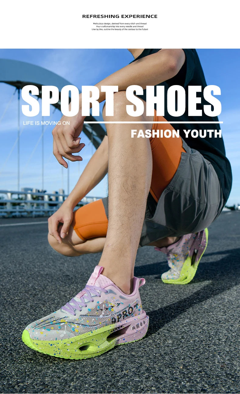New Soft Sole Cushioning Men's Running Shoes for Women High-quality Road Jogging Shoes Light Comfy Sneakers Reflective Night Run