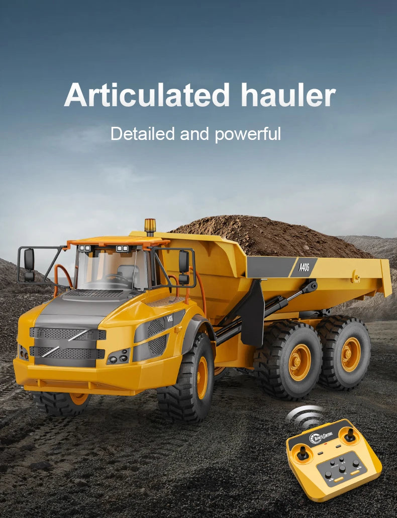 Double E E591 1/20 A40G RC Car Engineering Vehicle Kids Remote Controlled Articulated Dump Truck Toys for Boys Christmas Gifts