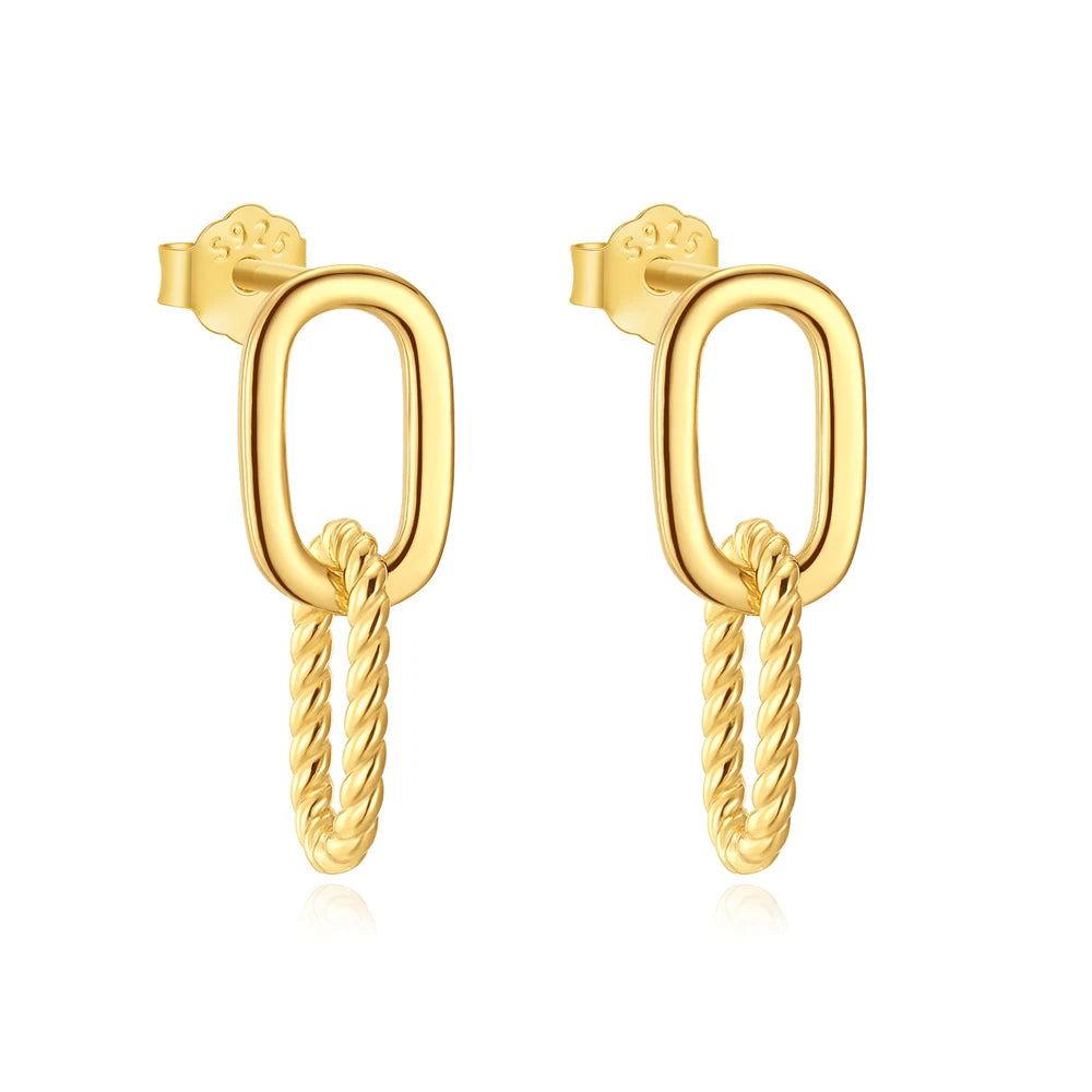 CANNER Eight Pointed Star Moon Tassel Zircon 925 Sterling Silver Drop Earrings For Women Ins Pearl Flower Minimalism Earrings