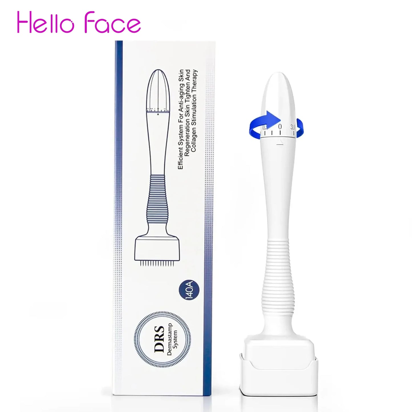 Derma Stamp Adjustable Microneedling With 140 pin Needles Face Body Care Hair Beard Growth 0.25 MM Needle length