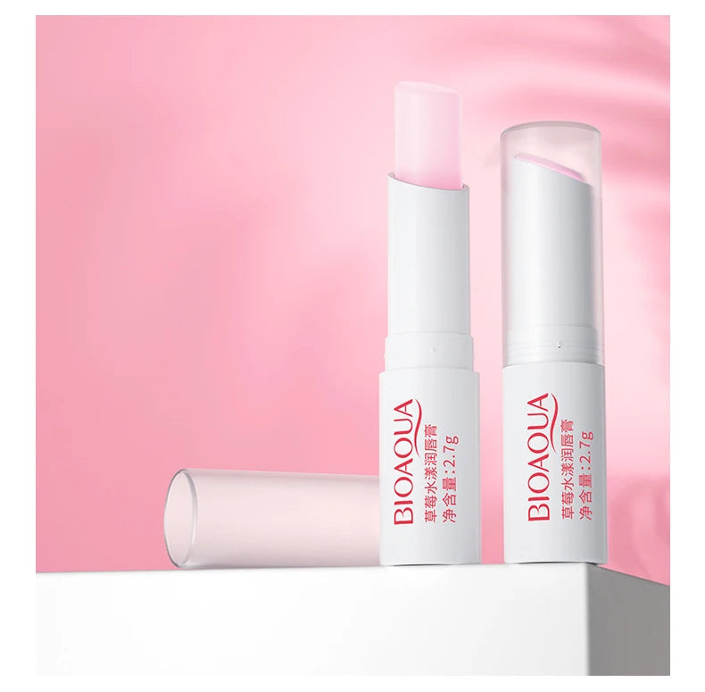 BIOAQUA Natural Fruits Lip Balm Moisturizing Jelly Nourishing Anti Wrinkle Lipstick Non-Stick Long-lasting Lips Care