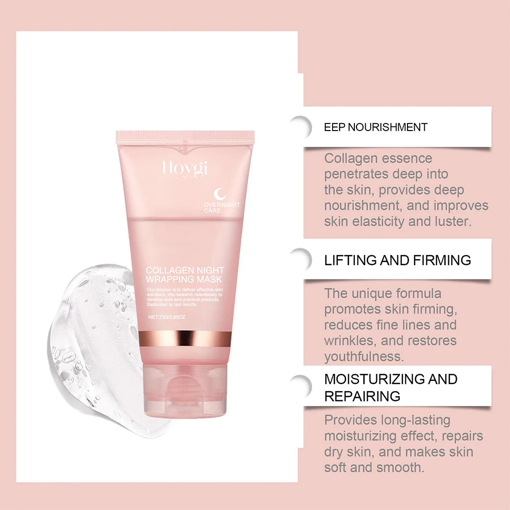 Collagen Peel Off Facial Mask + Kojic Acid Turmeric Overnight Wrapping Mask Anti Aging Nourishes Glowing Skin Peel Off Face Mask
