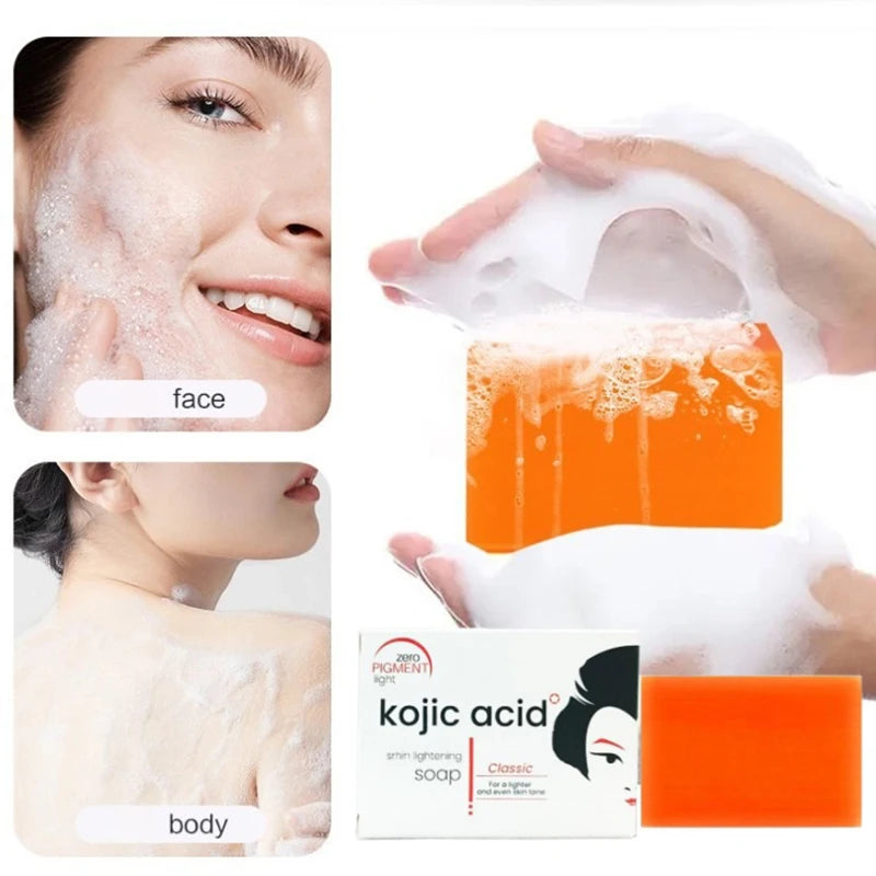 Kojic Acid Soap Papaya Handmade Soap Facial Cleansing Bath Soap Cleanse Brighten Skin Remove Dead Skin Cells Suit All Skin Types