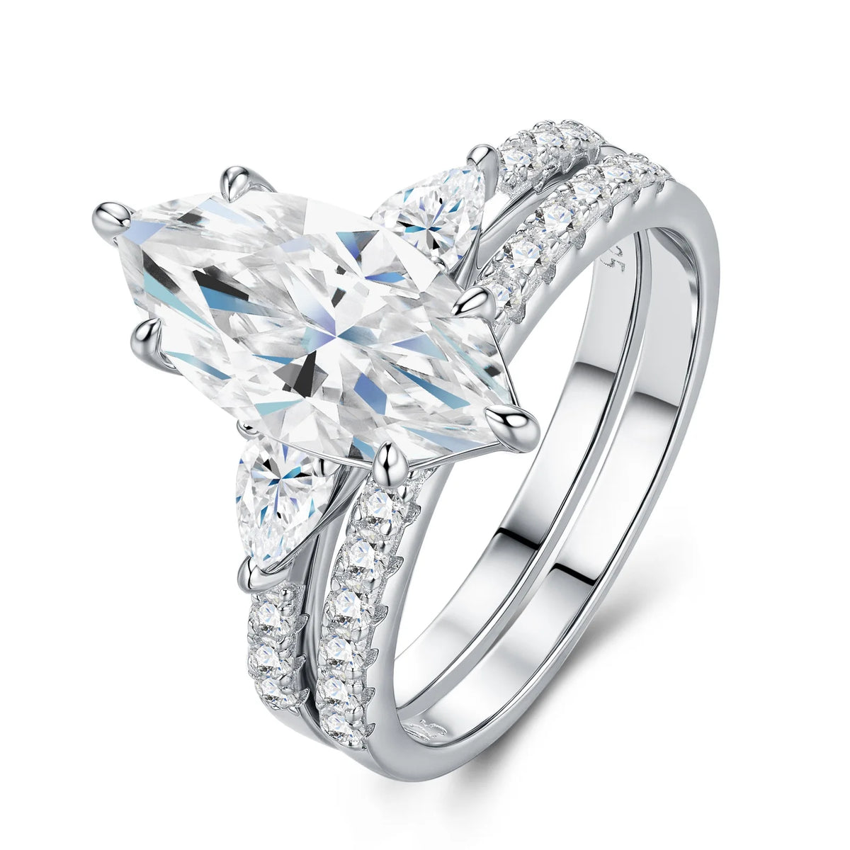 Full Moissanite D Color VVS1 Marquise Diamond Women's Ring Fine Jewlry Rings for Women Premium Fine Jewelry Rings for Women