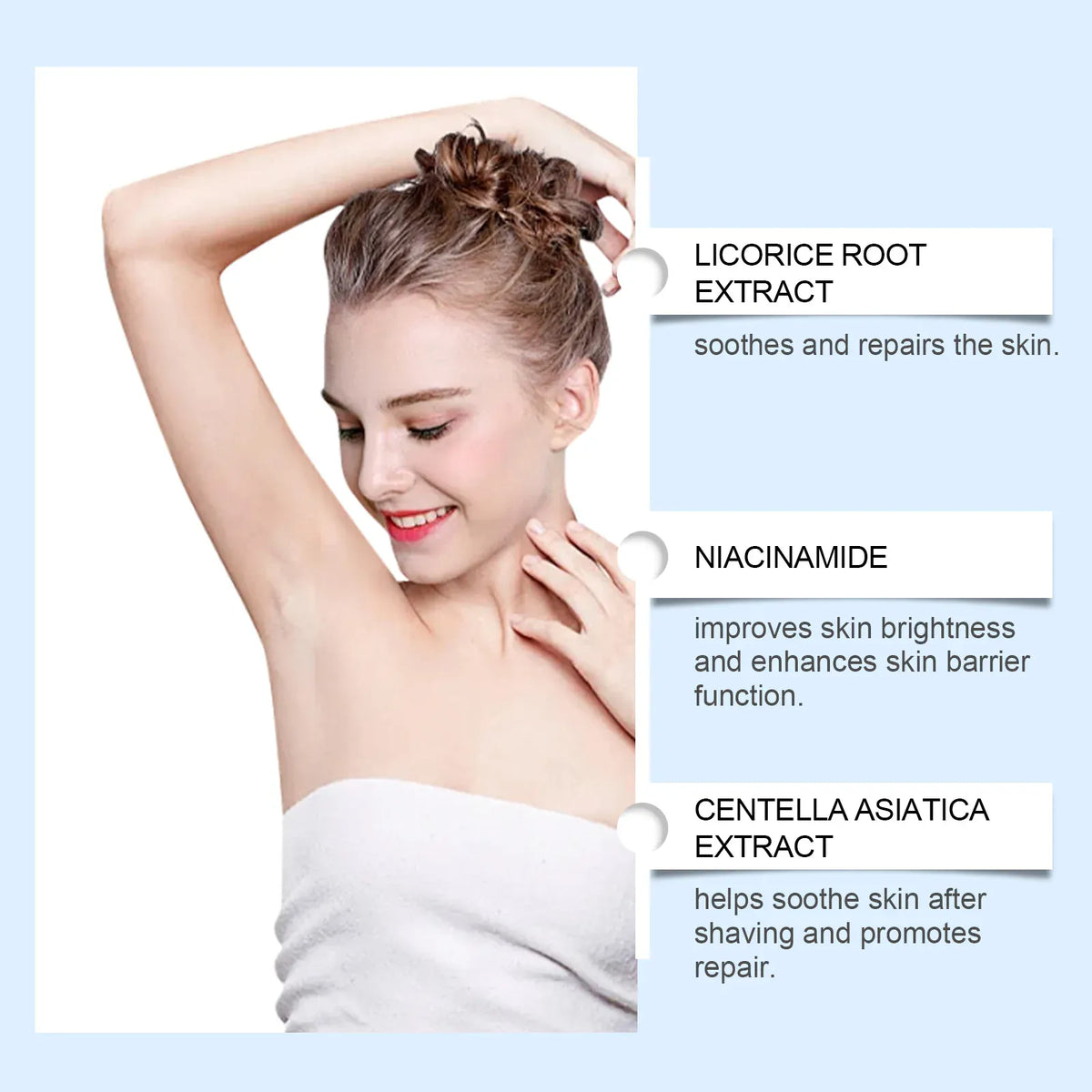 After Hair Removal Cream Moisturizing Relieve Armpit Skin Pain Discomfort Reduce Redness Improve Dullness Repair Underarm Cream