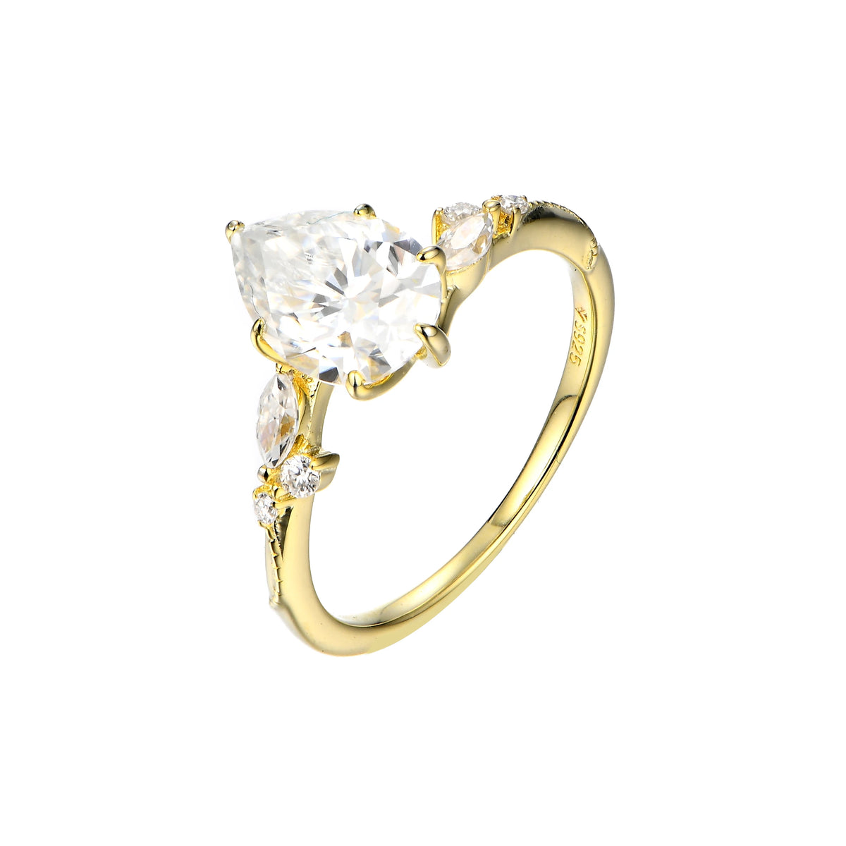 CHARMING 2025 2.0CT Pear Shape 7*10mm  Moissanite Ring D VSS1 Color 925 Silver Pass Diamond Tester Wedding Fine Jewelry Gifts