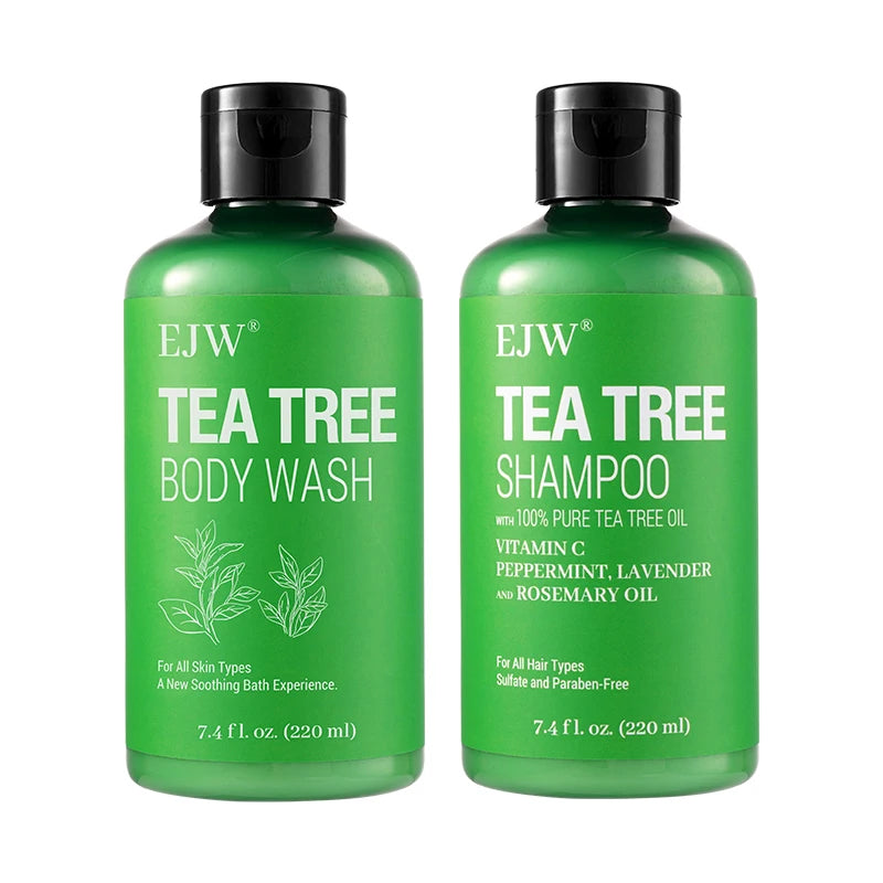 EJW Tea Tree Body Wash Odor-Control Shower Gel Back Acne Removal Long Lasting Moisturizing Skin Barrier Balancing Body Cleanser.