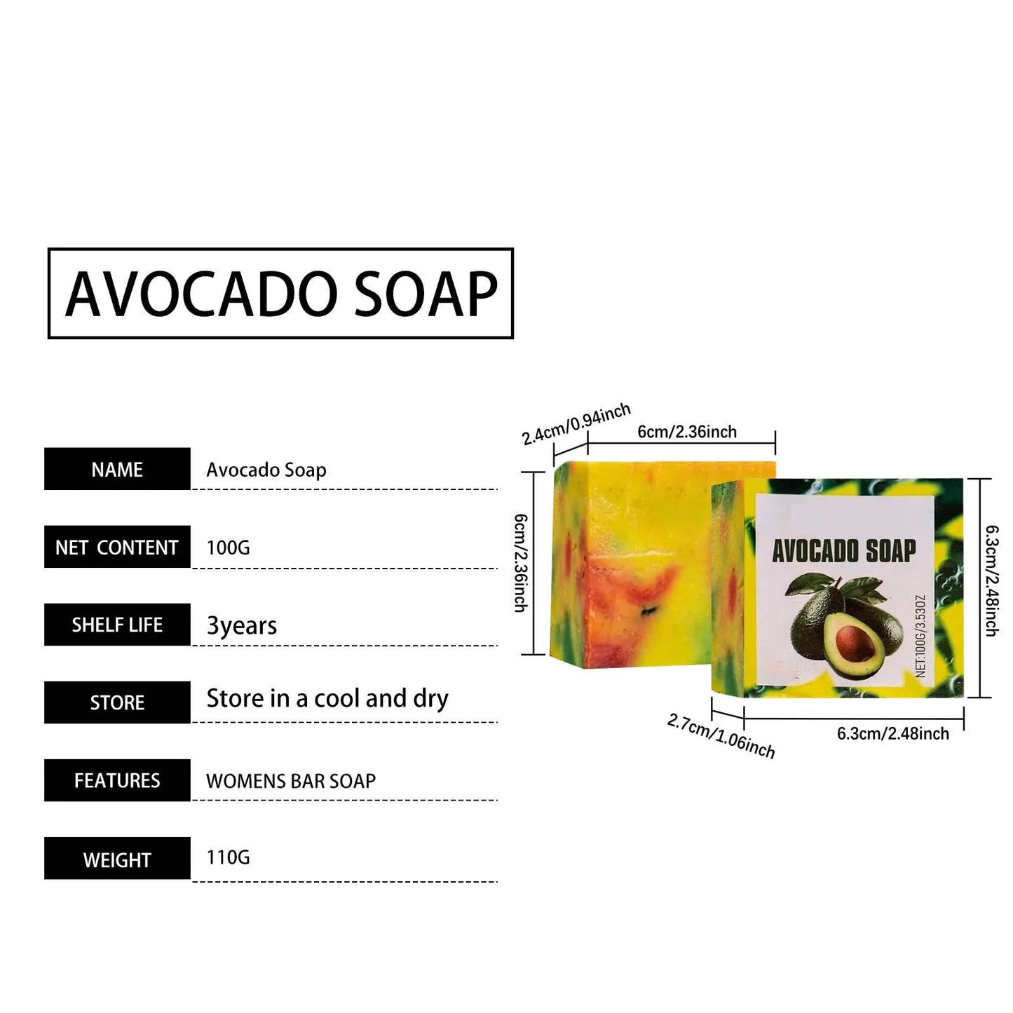 Avocado Moisturizing Soap Softening Keratin Deep Pore Cleansing Remove Dirt Improve Skin Conditions Body Nourishing Care Soap