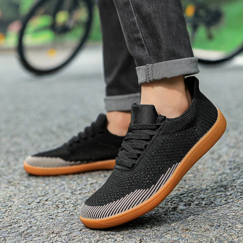 Plus Size 50 51 52 53 54 Wide Toe Box Barefoot Shoes Men Casual Mesh Shoes Minimalist Zero Drop Sneakers Breathable Big Foot
