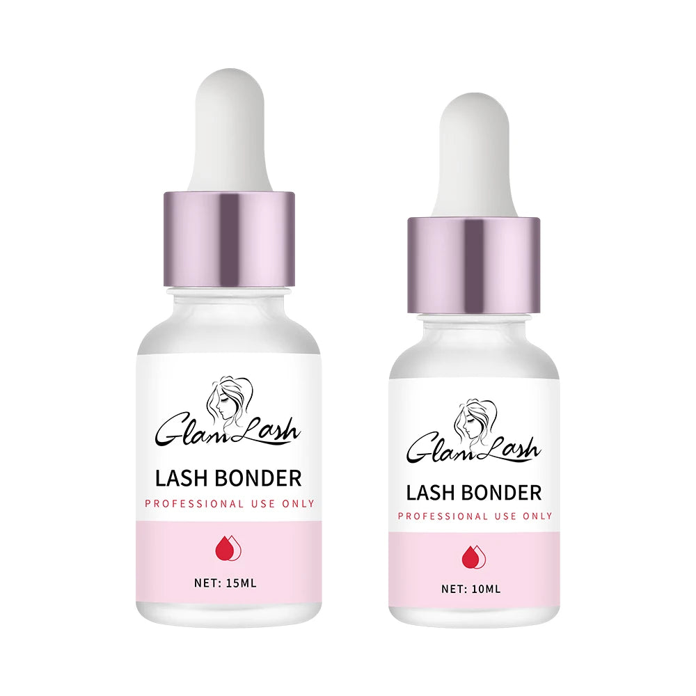 GLAMLASH 10ml/15ml Lashes Super Bonder For Eyelash Extension Bonder Private Label Grafting Eyelash Glue Quick Drying Long Last