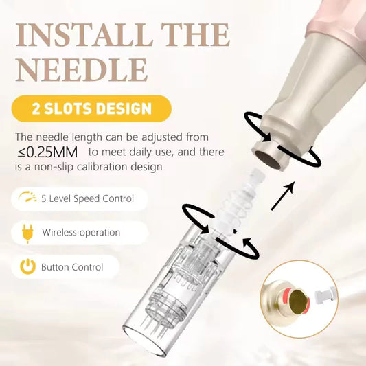 Professional E30-W Micro Skin Wireless 0.25mm Needle Electric Facial Skin  Skincare Tool SPA Care