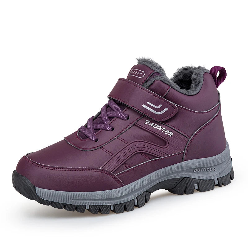 Winter Men's Snow Boots Women Slip On Winter Shoes Waterproof Comfortable Ankle Boots Sneakers Plush Hiking Walking Couple Shoes
