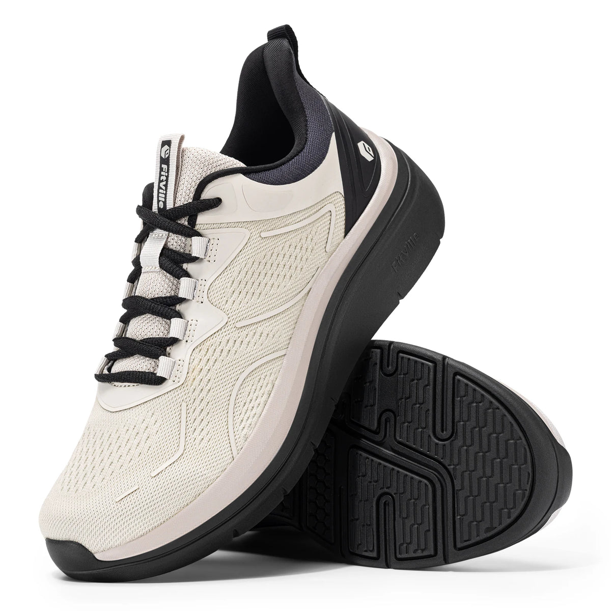 Fittington Men's Walking Shoes Thick Soled Slip On Shoe Height Increasing Breathable Sneakers Wide Comfortable Outside&Work Shoe