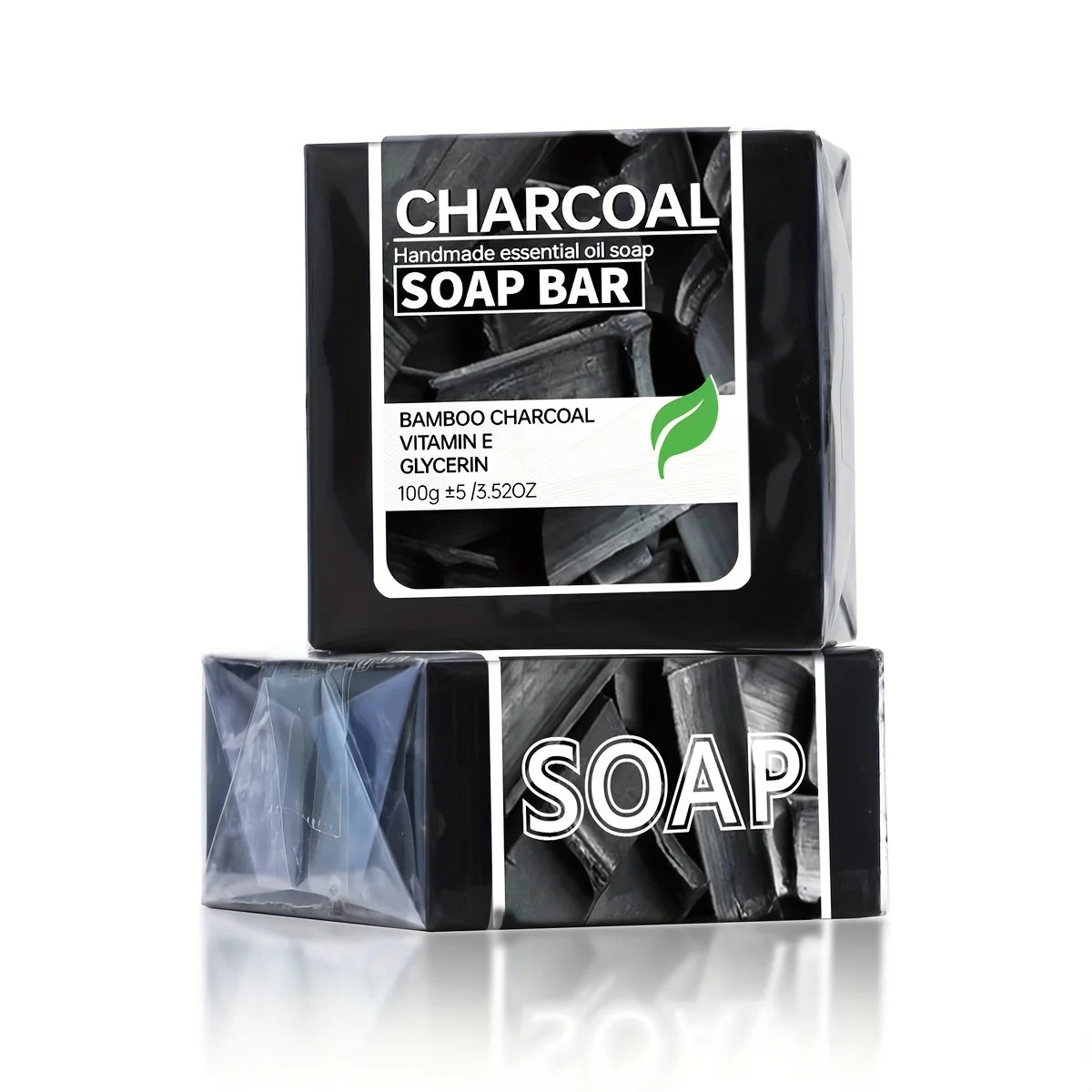 2pcs/Men's Cleansing and Shaving Soap Vitamin E Deep Cleaning Charcoal Bamboo Charcoal Adsorption and Decontamination Soap Men