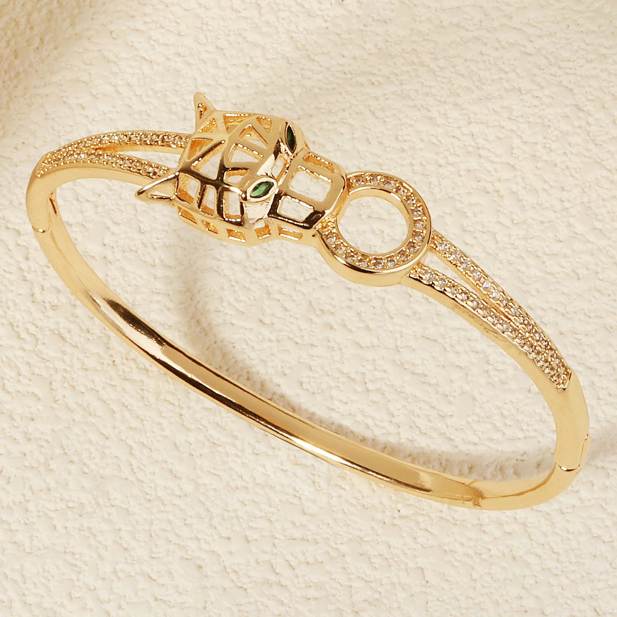 Miallo Fashion Golden Women's Snake Stainless Steel Bracelets Green Eyes Summer Bangles Brand Jewelry Accessories As Gifts