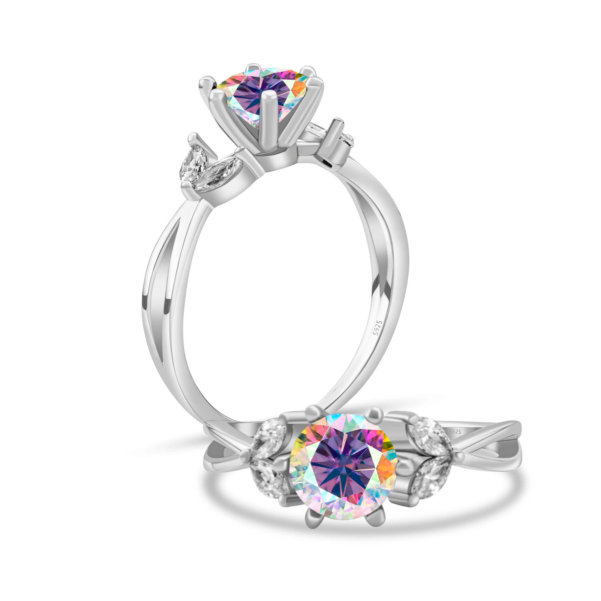 6.5MM 1CT D Color Moissanite Ring S925 Sterling Silver super Sparkling Ring Woman Man Daily Wear Engagement Wedding Rings Gift