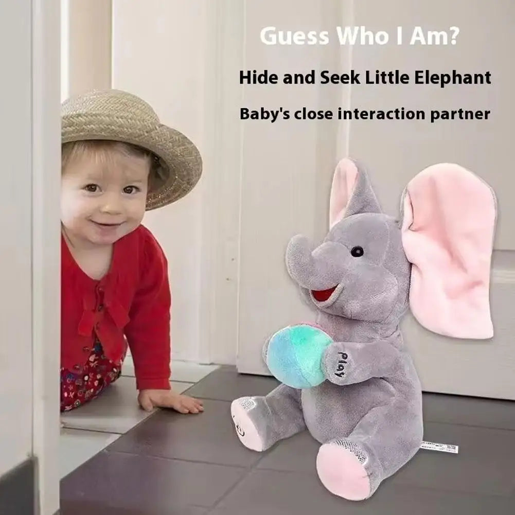 Hide-And-Seek Elephant Plush Toy Baby Interactive Singing Musical Toy For Soothing Children Head Up Training Toys Children Gift