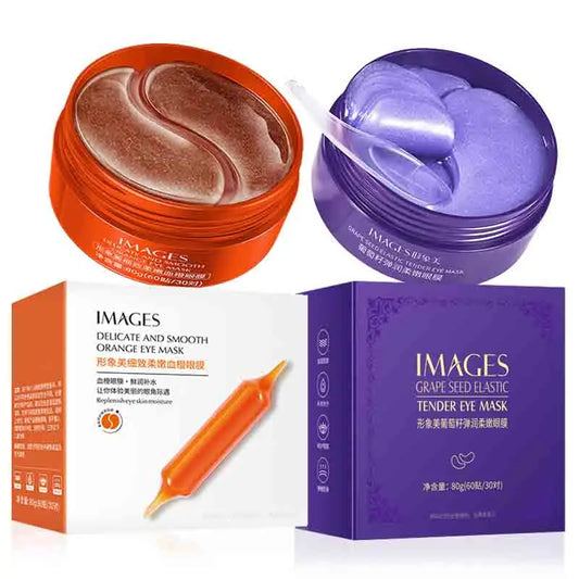 60pcs/box IMAGES Vitamin C Grape Crystal Collagen Eye Mask Anti Dark Circles Eyes Bags Moisturizing Eye Patches Eyes Skin Care