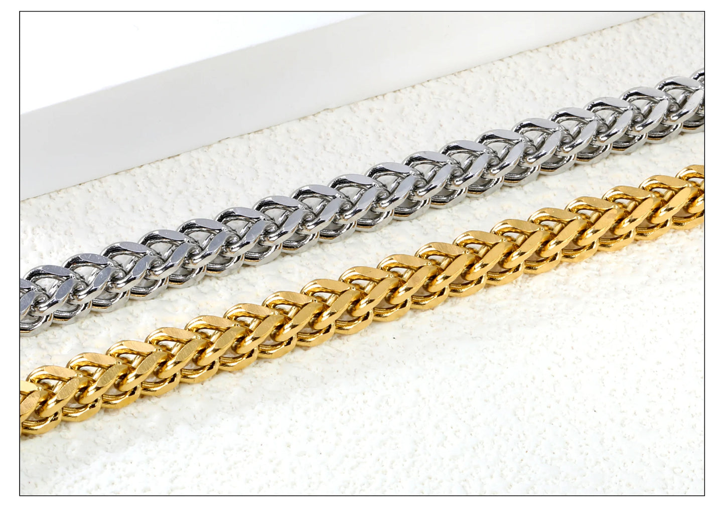 LUXUSTEEL 2-8mm Women‘s Stainless Steel Chain Bracelet Geometric Charm Chain Metal Female Bracelet Fashion Jewelry Party Gifts