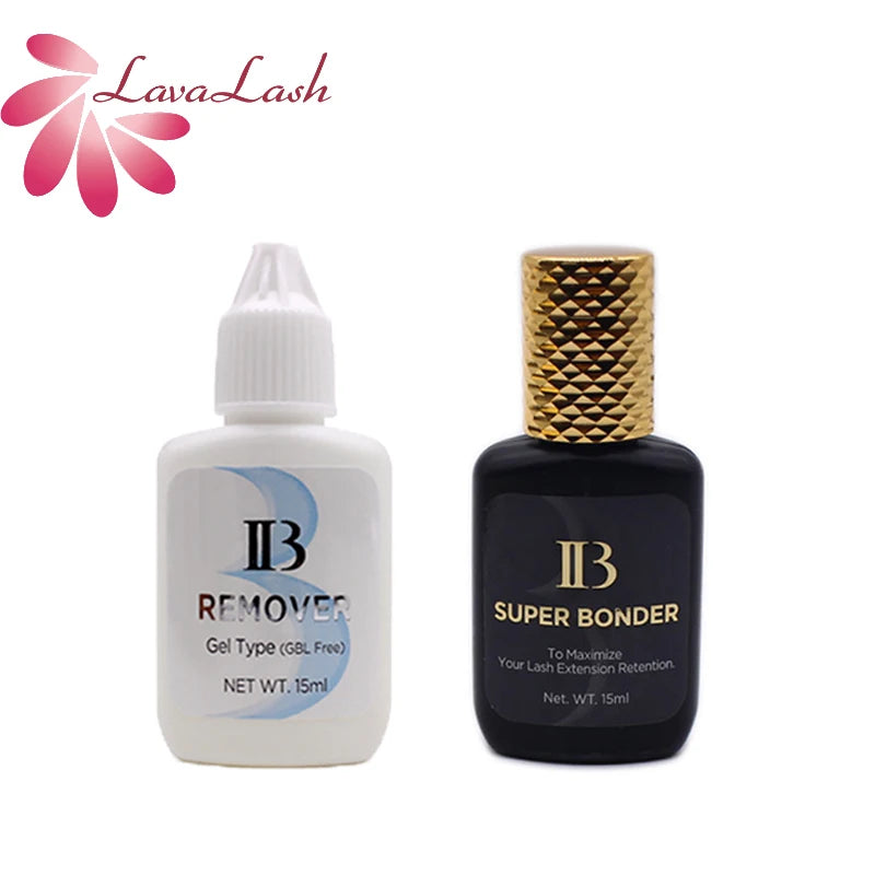 2bottles/set IB Eyelash Extension Glue Primer Premium Gel Remover Professinal Clear Eyelashes Super Bonder Adhesive Hardener