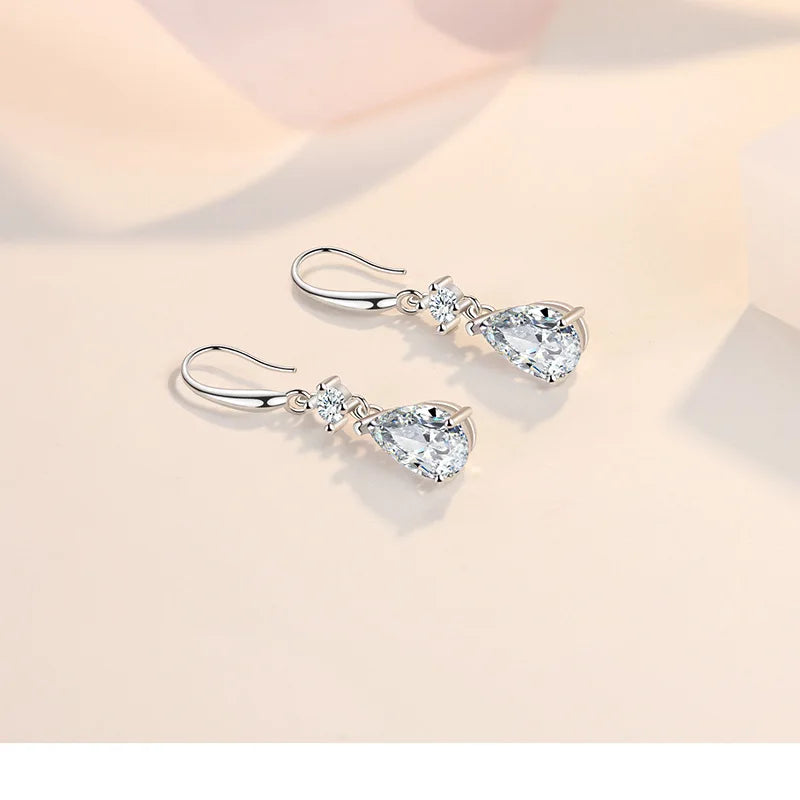 925 Sterling Silver Earrings luxury Circle Zircon Hoop Earring for Grils Woman Wedding party Jewelry Gifts Fine Jewelry