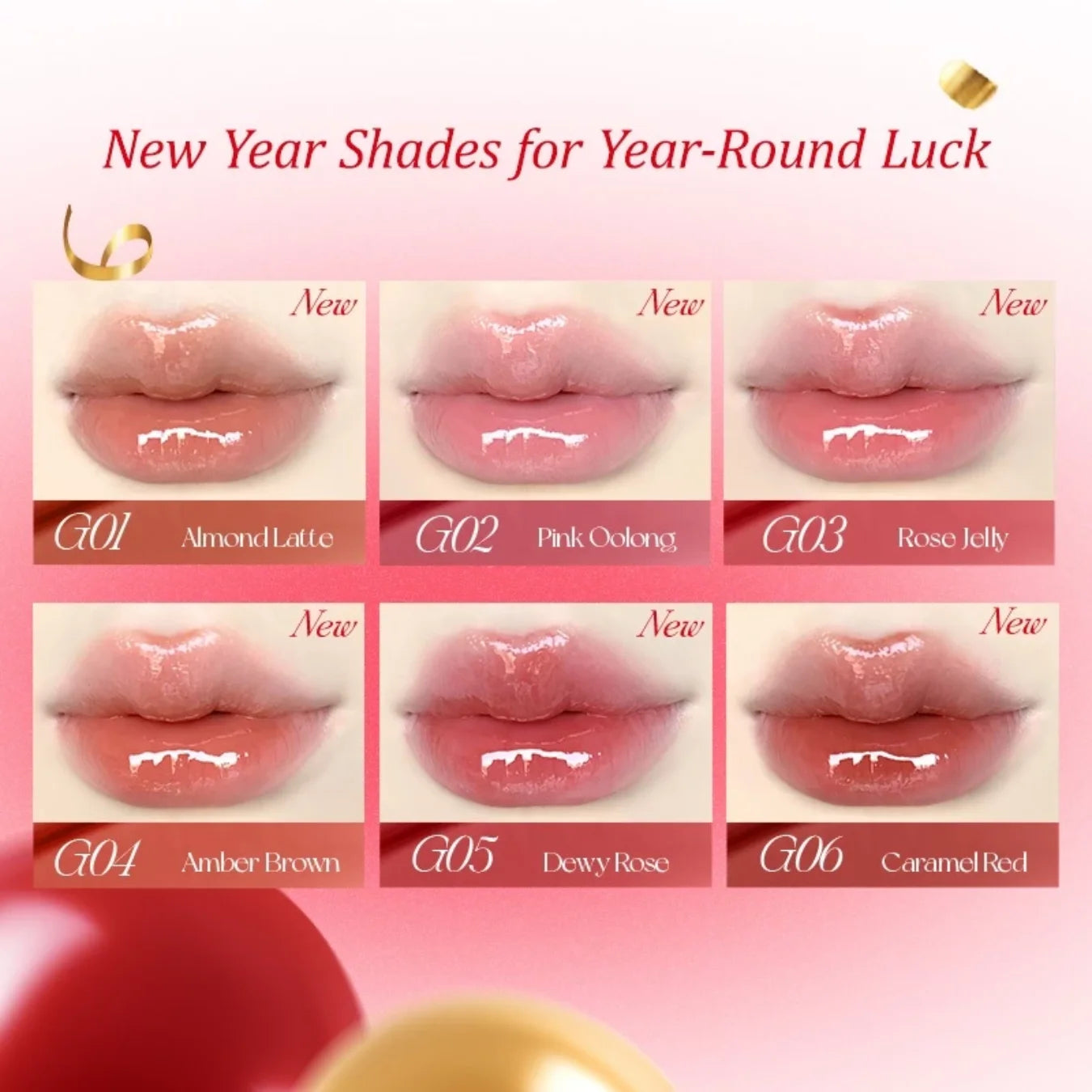 Colorkey 「Lucky Snake Series」 Dewy Shine Lip Glaze Hydrating Glossy Plump Lips High-Shine Lip Makeup 2.7g Lip Beauty Makeup