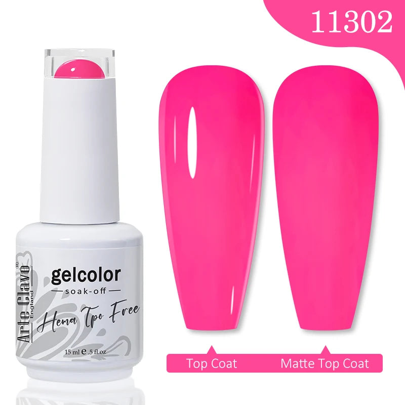 Arte Clavo Spring Summer Gel Nail Polish Gorgeous Color 15ml Semi Permanent Soak Off UV LED Gel Nail Art DIY Design Varnishes