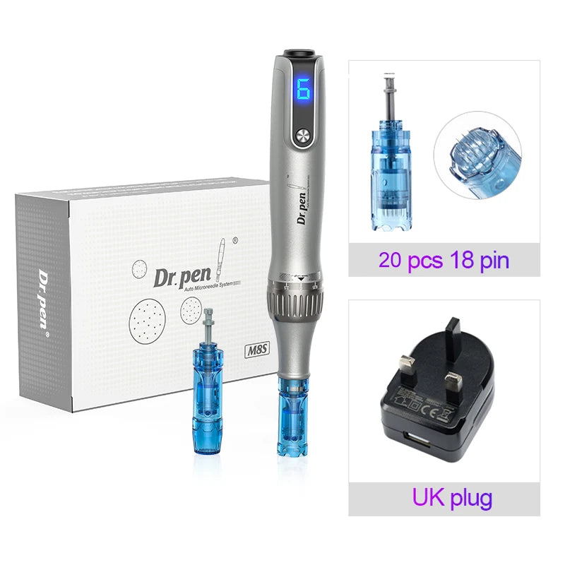 Authentic Dr pen Ultima M8S With 22 pcs Needle Pin Microneedling Pen Wireless Derma Pen Beauty Machine needle length 0.25 mm