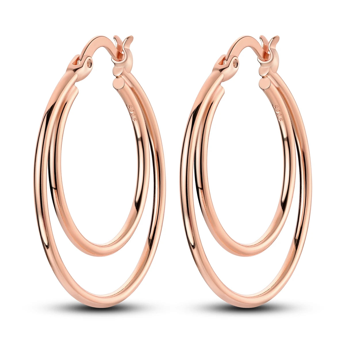CYCUFF S925 Sterling Silver Zircon Simple Geometry Big Double Ring Earrings Birthday Party Gift Trend 2025 Jewelry Women Earring