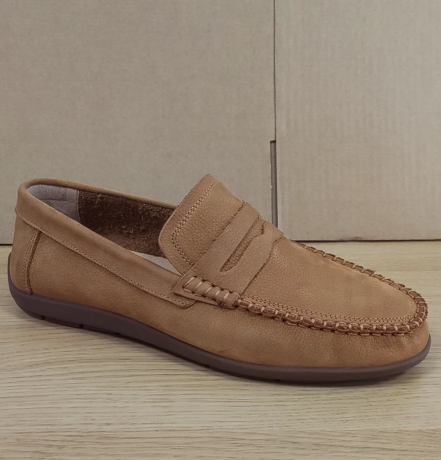 EAGSITY High quality Cow leather outdoor casual shoes slip on Men's loafer shoes slip on retro sneaker work shoes