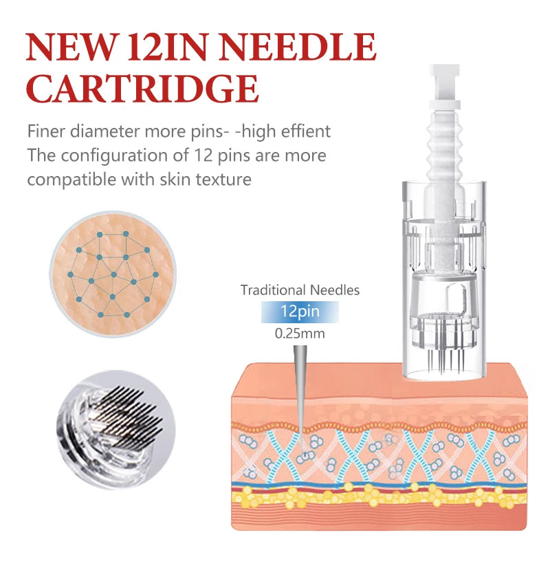 Dr.pen Ultima N2 with 12pcs Cartridge Nano Skin Care Kit 0.25mm Needle Derma Pen Micro Skin Rejuvenation Machine
