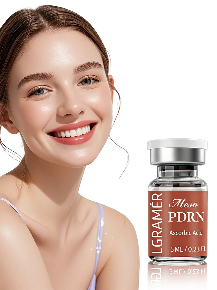 PDRN Salmon DNA Serum for Facial Hydro Glow Vitamin C Skin Booster Brighten Korean Skincare Hydration 5ml*1/10 Ascorbic Acid