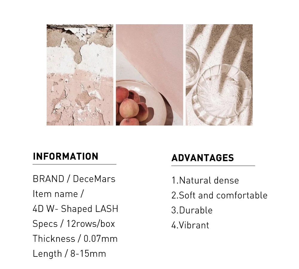 DeceMars Eyelash Extension 5 Cases/lot 4D - W Shaped Eyelash Extension